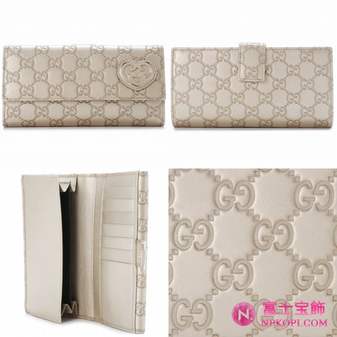 GUCCI/グッチ 2012年春夏新作LOVELYWホック2つ折り長財布 245723 AHB1G 9504 